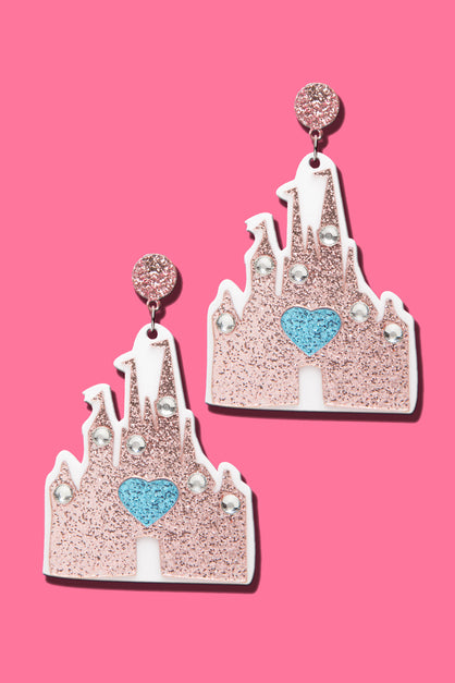blue Fairy Tale Castle Earrings