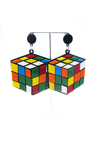 Rubik Cube Earrings