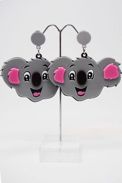 Blinky Koala Face Earrings
