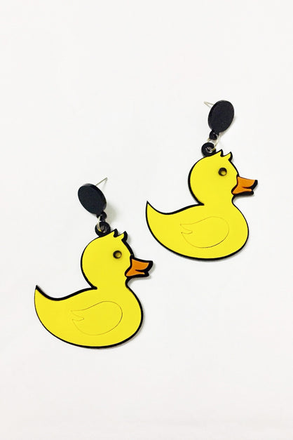 yellow Rubber Duck Earrings