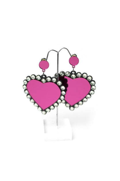 Shiny Heart Diamonte Earrings