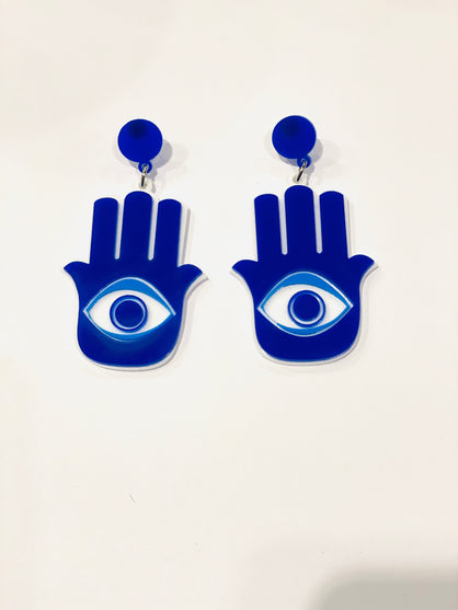 Evil Eye Hand Earrings