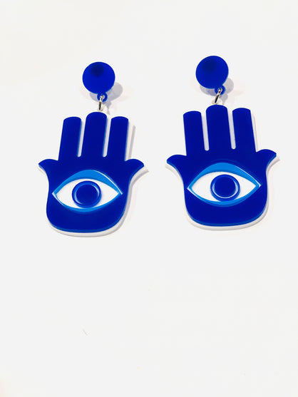 Evil Eye Hand Earrings
